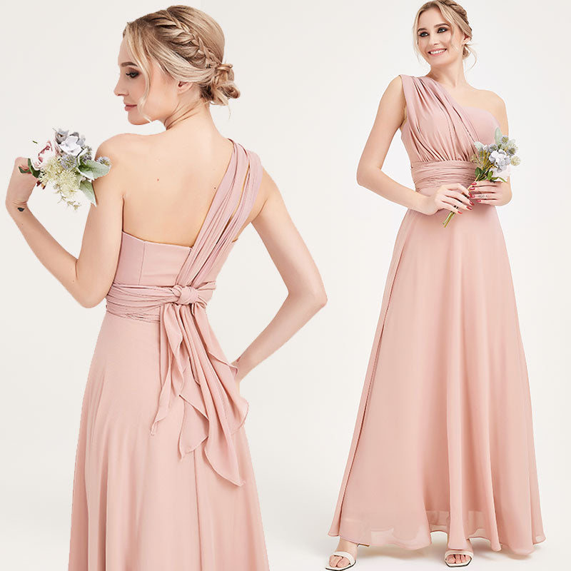 Printed Chiffon Dress in Dusty Pink : TBA58