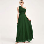 Dark Green CONVERTIBLE Chiffon Bridesmaid Dress-CHRIS