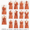 Burnt Orange Multi Ways Wrap Convertible Bridesmaid Dress Strapless Chiffon A-line Gown For Bridesmaid Party-CHRIS