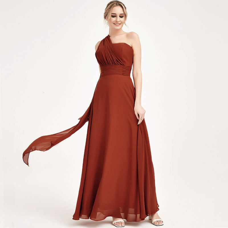 Rusty Red CONVERTIBLE Chiffon Bridesmaid Dress-CHRIS
