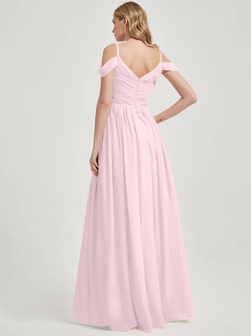 Blush Pleated Pleated Bridesmaid Dress Ellen