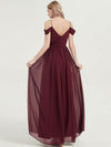 Burgundy Pleated Pleated Bridesmaid Dress Ellen