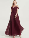 V-neckline with chiffon fabric Pleated Bridesmaid Dress Ellen