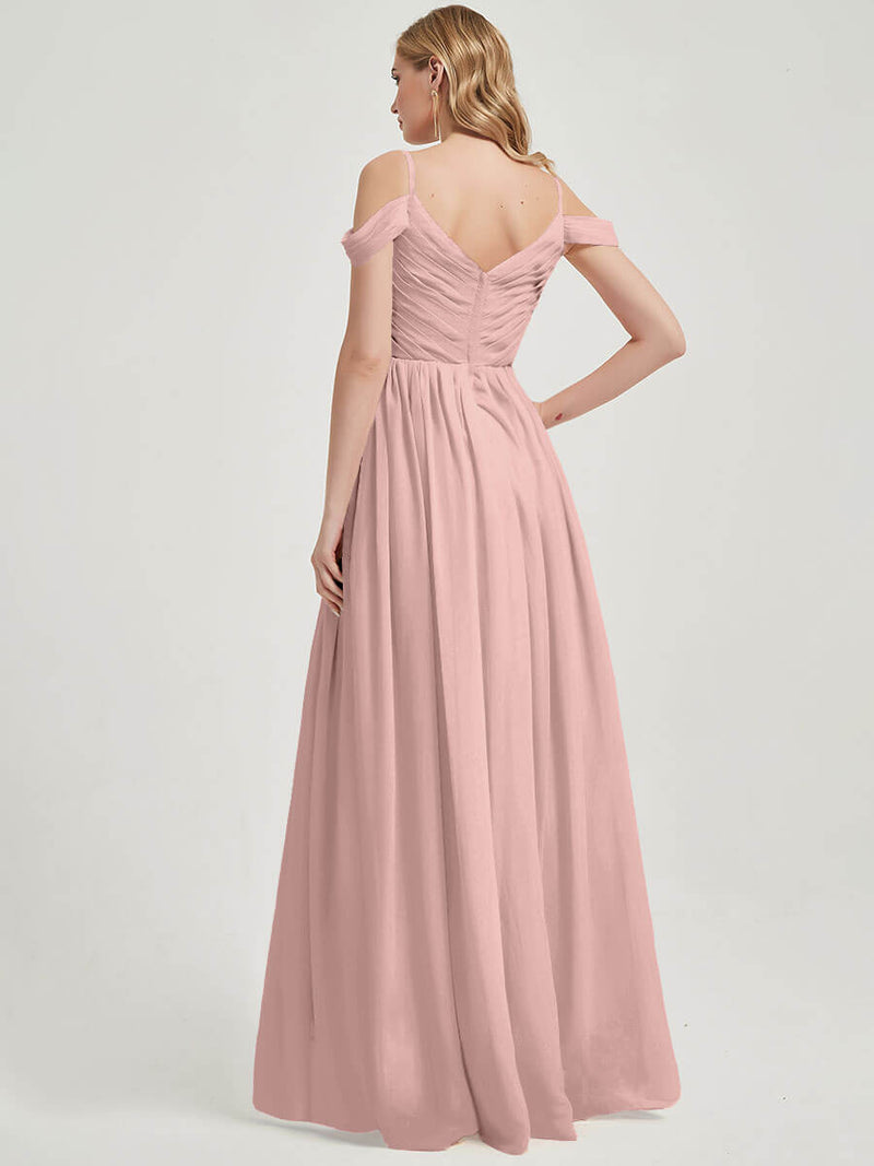 Dusty Pink Pleated Pleated Bridesmaid Dress Ellen