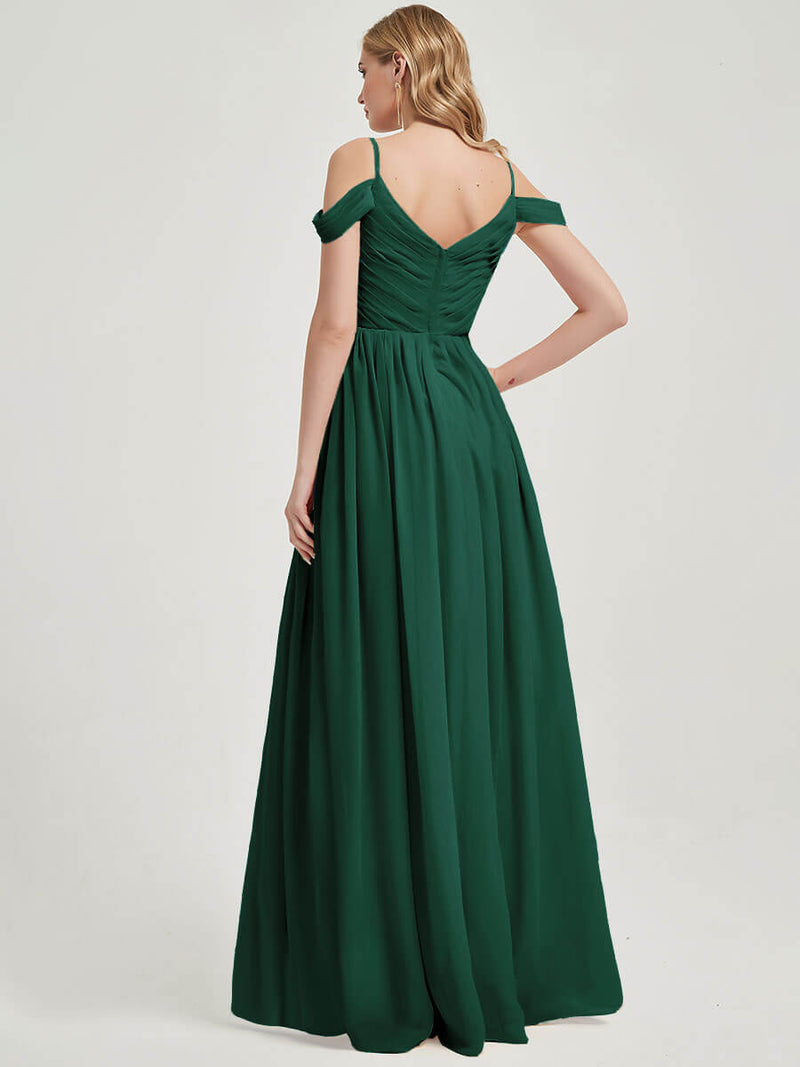 Emerald Green Pleated Bridesmaid Dress Ellen
