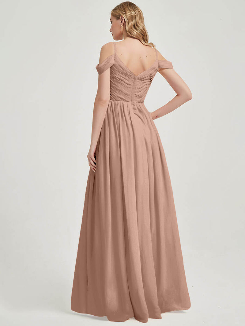 English Rose Pleated Pleated Bridesmaid Dress Ellen
