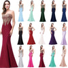 Plus Size Mermaid Bridesmaid Dress Gold Appliques Fuchsia-Lynne
