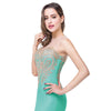 Plus Size Mermaid Bridesmaid Dress Gold Appliques Agua-Lynne
