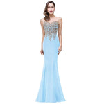 Plus Size Mermaid Bridesmaid Dress Gold Applique Ice Blue-Lynne