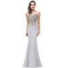 Plus Size Mermaid Bridesmaid Dress Gold Applique Gray-Lynne