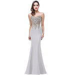 Plus Size Mermaid Bridesmaid Dress Gold Applique Gray-Lynne