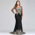 Mermaid Bridesmaid Dress Long Sleeves Lace Black-Tove