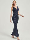 Charcoal Sequins Sleeveless Mermaid Formal Gown Tori