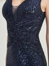 Charcoal Sequins Sleeveless Mermaid Formal Gown Tori