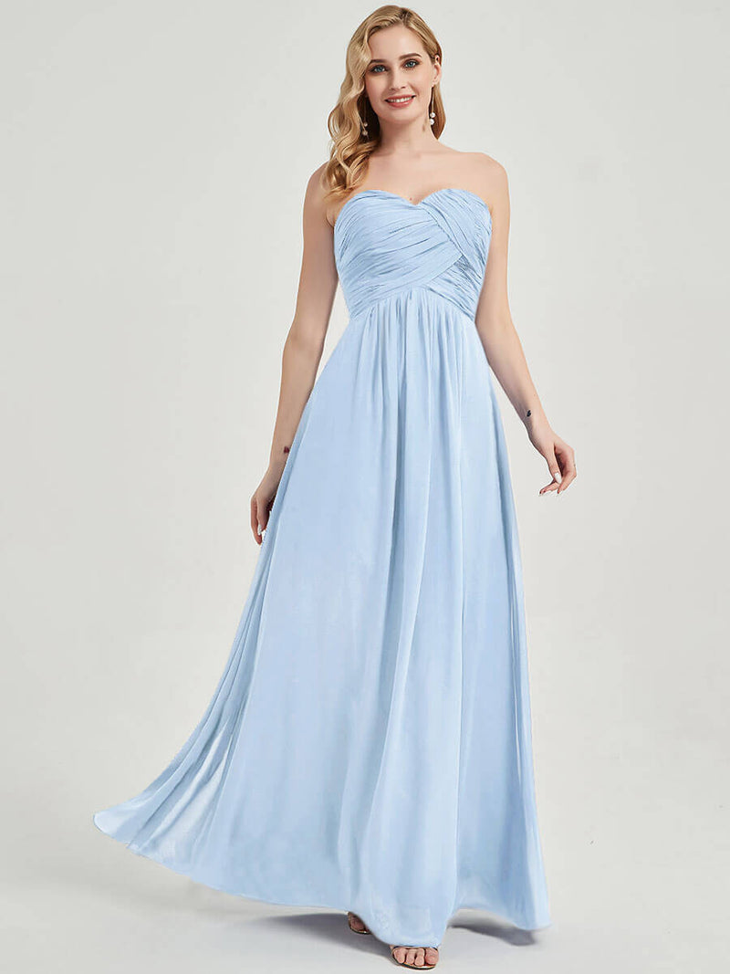Cornflower Blue Strapless Maternity Bridesmaid Dress-Leela