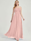 Dusty Pink Strapless Chiffon Maternity Bridesmaid Dress-Leela