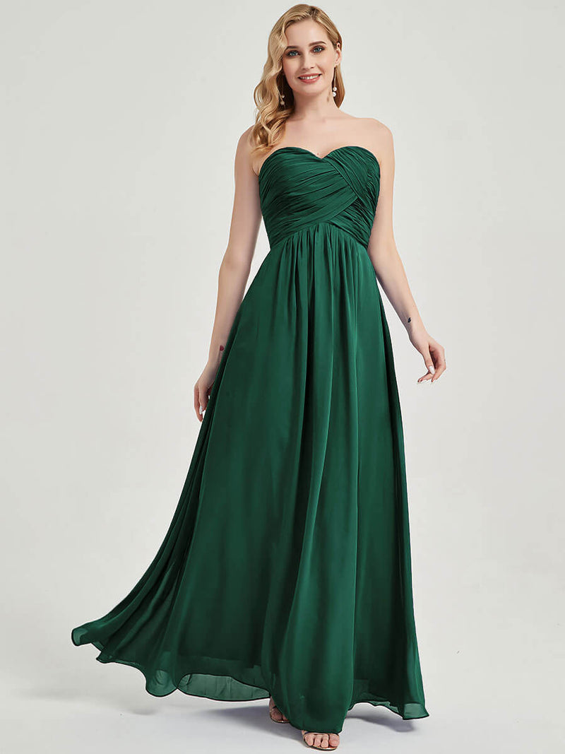 Emerald Green Long Chiffon Maternity Bridesmaid Dress-Leela