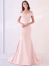 Blush Beaded Mermaid Bridesmaid Dresses Party Gowns