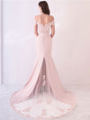 Blush Beaded Mermaid Bridesmaid Dresses Party Gowns
