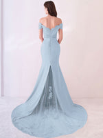 Cornflower blue Beaded Mermaid Bridesmaid Dresses Party Gowns