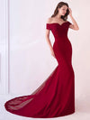 Wine Red Beaded Mermaid Bridesmaid Dresses Party Gowns