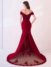 Wine Red Beaded Mermaid Bridesmaid Dresses Party Gowns