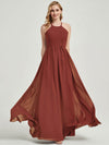 Floor length chiffon fabric Bridesmaid Dress 