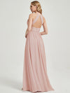 Floor length chiffon and thin straps halter neck Bridesmaid Dress