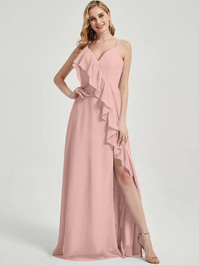 Dusty Pink Chiffon Bridesmaid Dress - Paloma