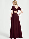 Burgundy Empire Bridesmaid Dress With A-line Silhouette