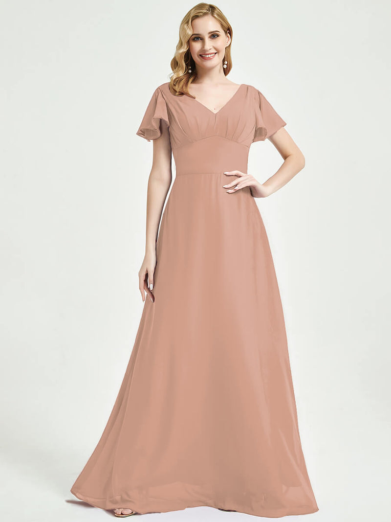 English Rose Chiffon Bridesmaid Dress Ulanni