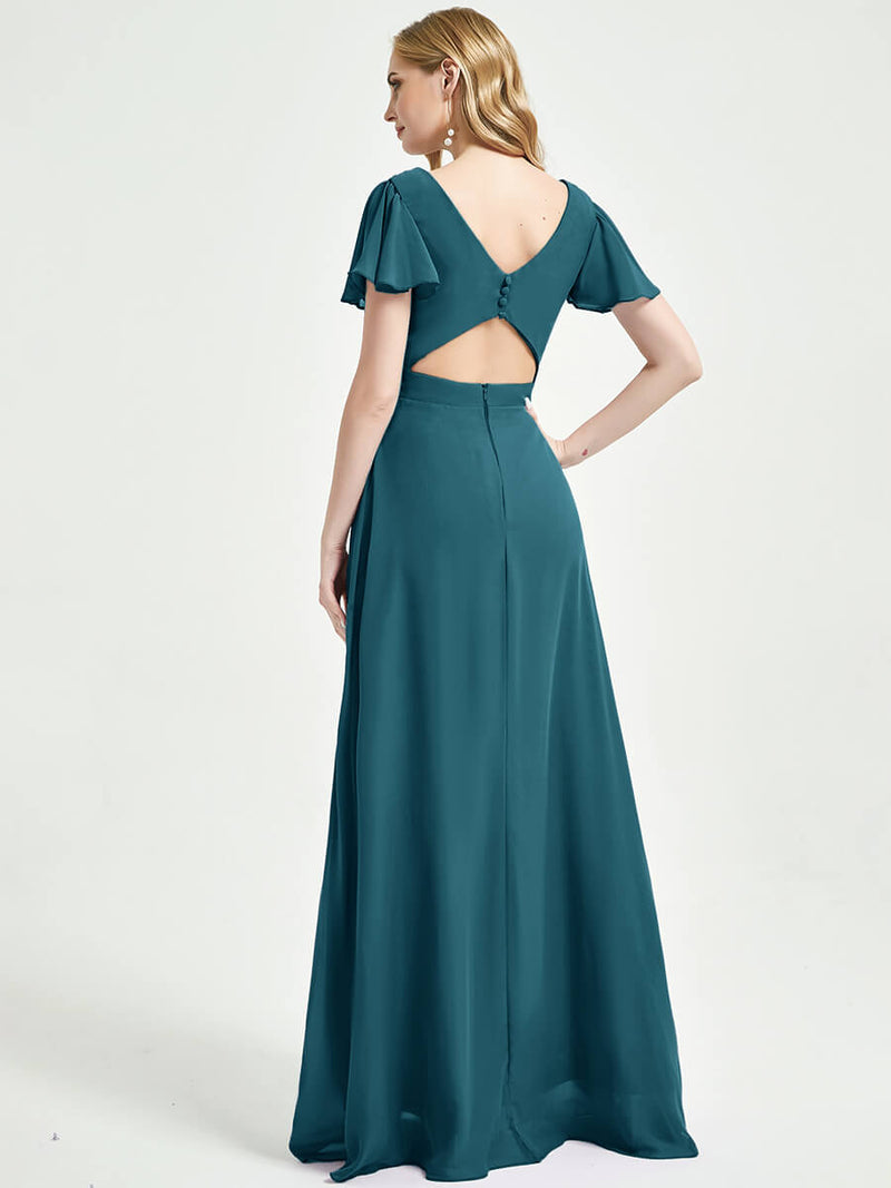 Teal Chiffon Bridesmaid Dress Ulanni