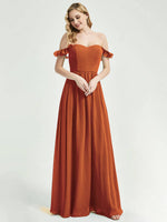 Burnt Orange CONVERTIBLE Chiffon Bridesmaid Dress-Wynne