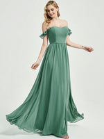 Eucalyptus 3 In 1 Detachable Straps Convertible Chiffon Bridesmaid Dress