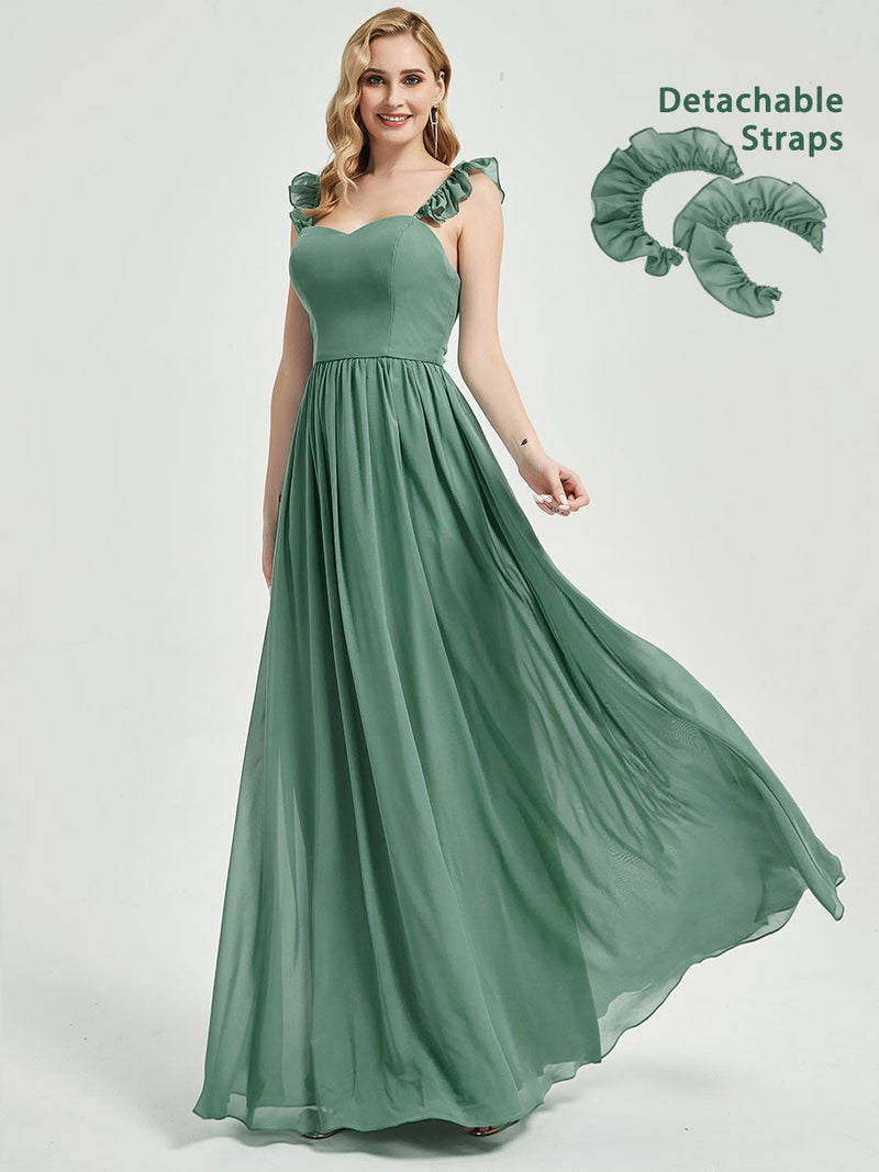 Eucalyptus 3 In 1 Detachable Straps Convertible Chiffon Bridesmaid Dress