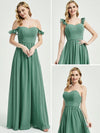Flowy Green CONVERTIBLE Chiffon Bridesmaid Dress-Wynne