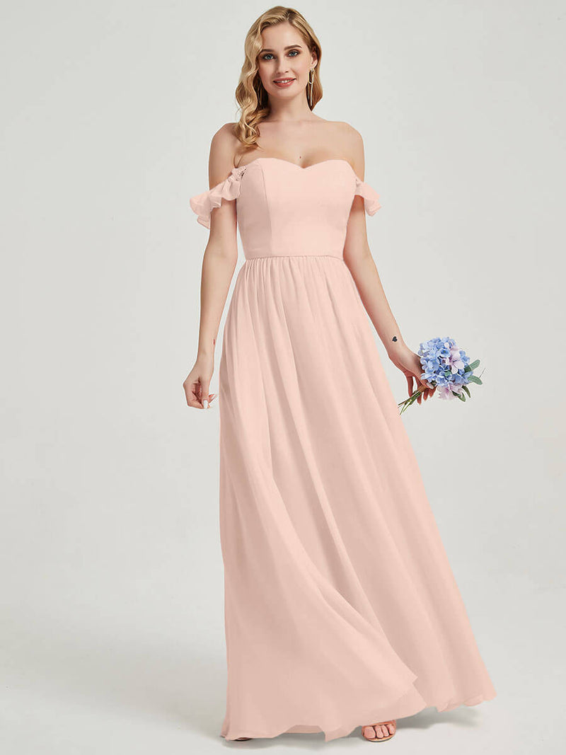 Pearl Pink CONVERTIBLE Chiffon Bridesmaid Dress-Wynne