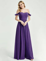 Royal Purple CONVERTIBLE Chiffon Bridesmaid Dress-Wynne