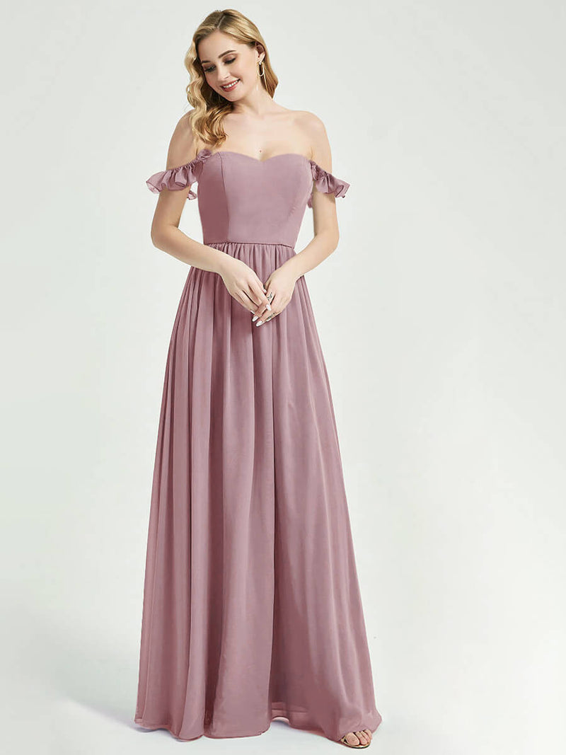 Vintage Mauve CONVERTIBLE Chiffon Bridesmaid Dress-Wynne