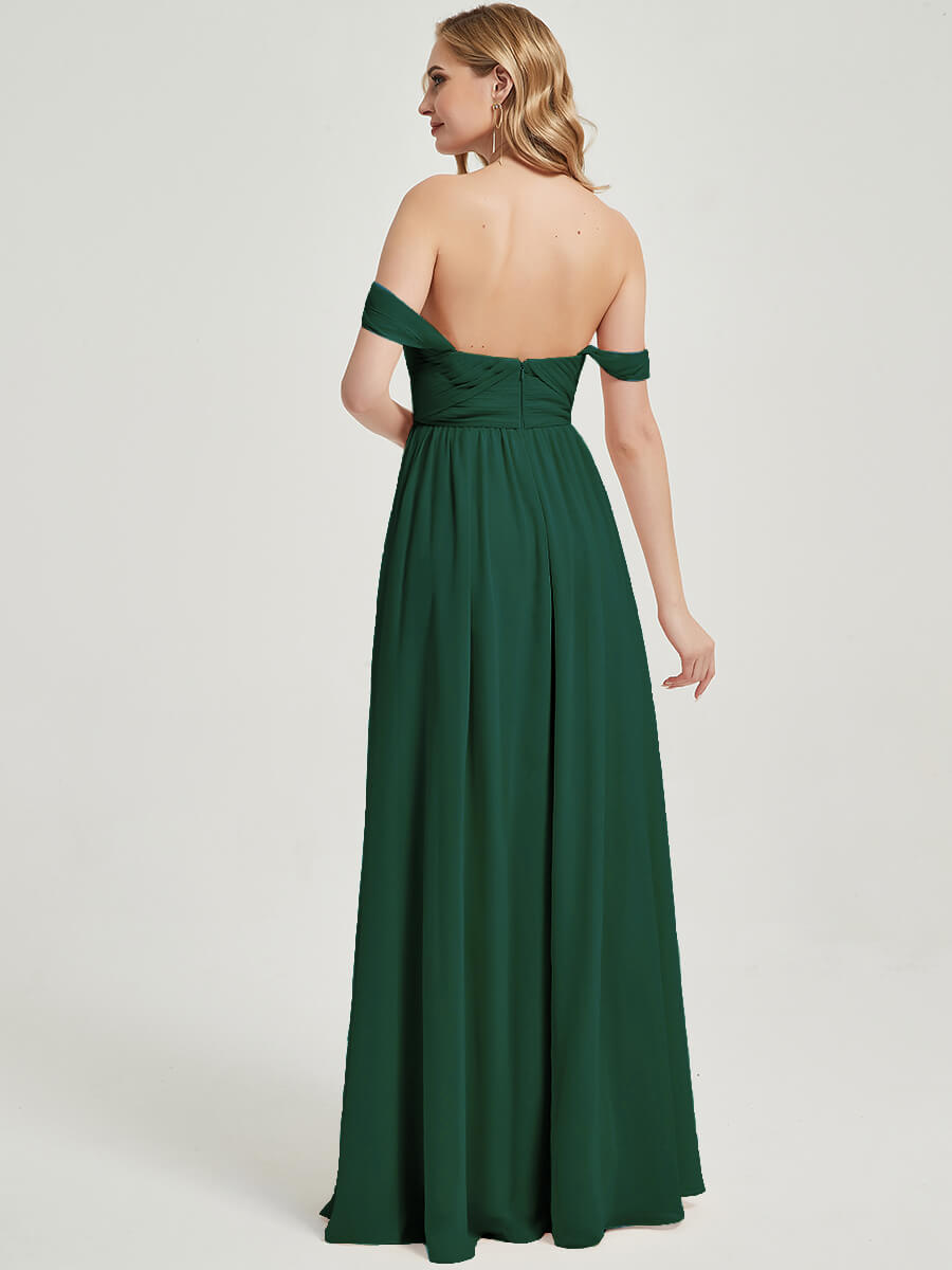 Emerald Green CONVERTIBLE Chiffon Bridesmaid Dress-Kennedy