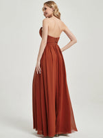 Rusty Red Pleated CONVERTIBLE Chiffon Bridesmaid Dress Kennedy