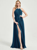 Eliza Floor length chiffon fabric bridesmaid dress