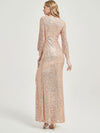 Champagne Gold Sexy Sequined Slit Mermaid Evening Dresses-Rachel