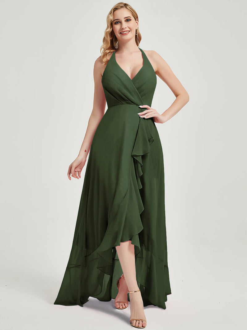 Olive Chiffon Bridesmaid Dress Kyomi