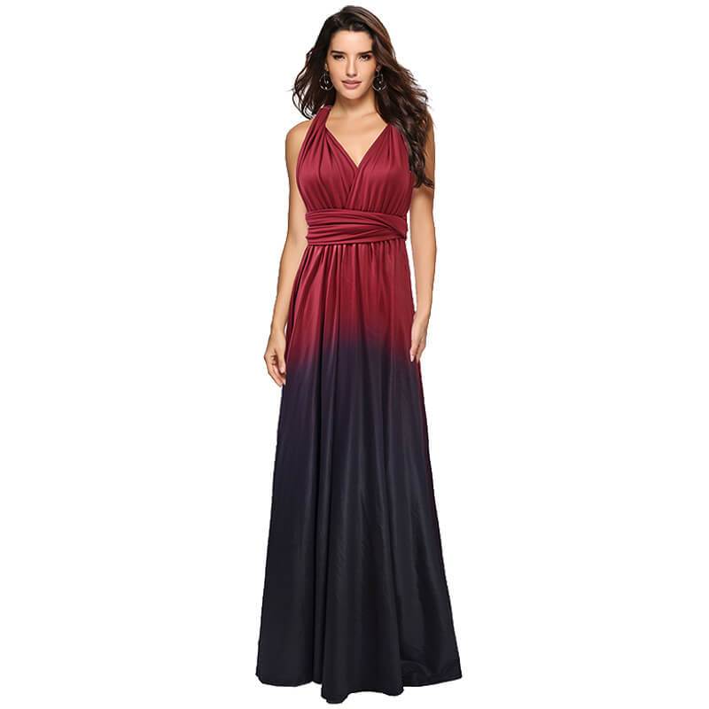 Gradient Burgundy infinity bridesmaid dresses endless way wrap maxi dress  on sale boho convertible dresses +40 Colors