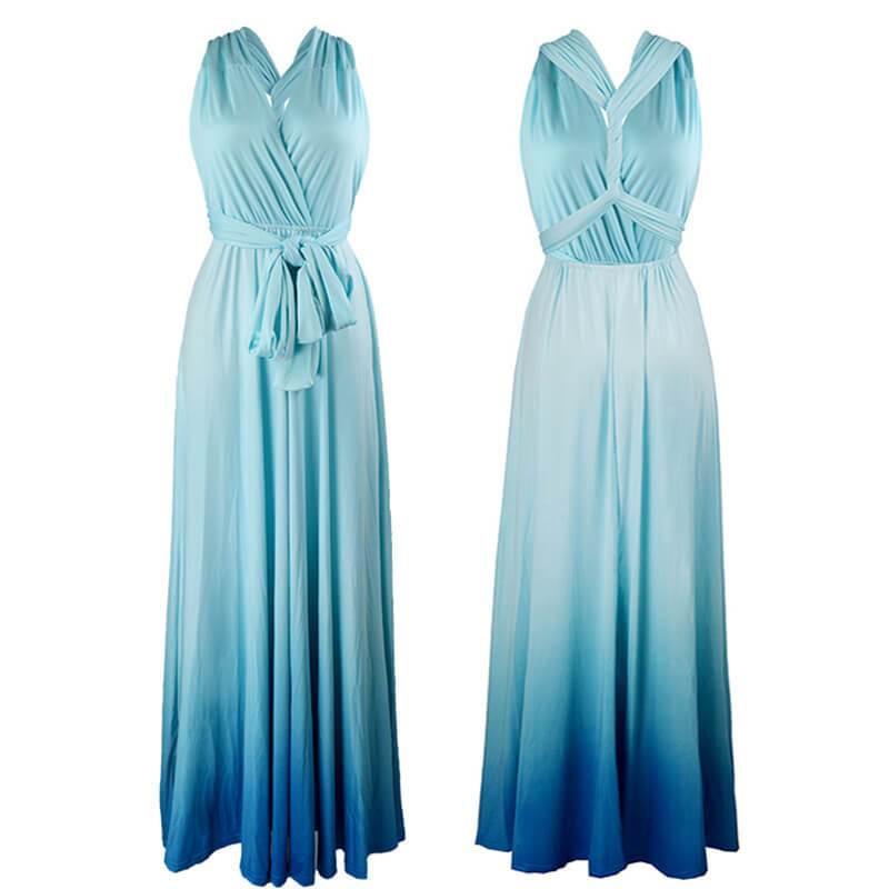 Gradient Baby Blue infinity bridesmaid dresses endless way wrap maxi dress  on sale boho convertible dresses +40 Colors